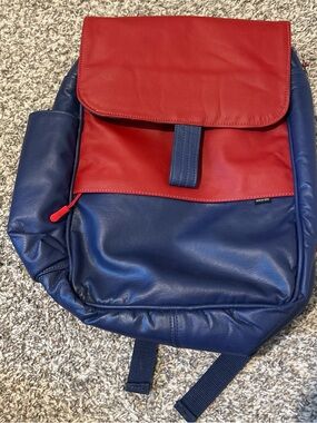 Wearsos Blue and Red Sustainable Up-Cycled Backpack
